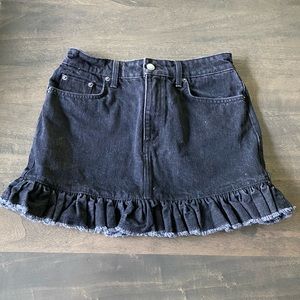 CARMAR Denim Peplum Skirt - Black